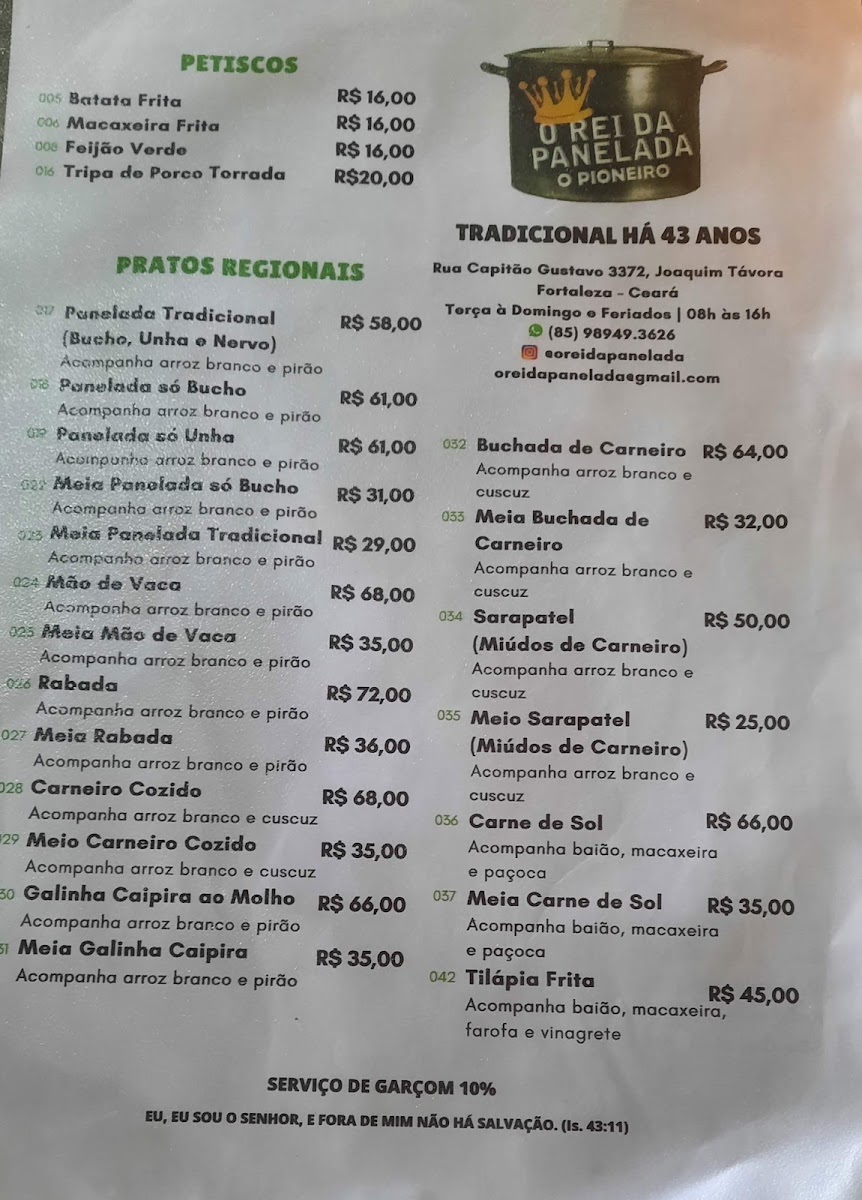 Menu O Rei Da Panelada-6